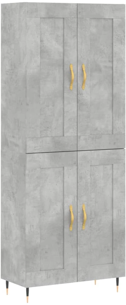 Komoda, betono pilkos spalvos, 69,5x34x180cm, apdirbta mediena