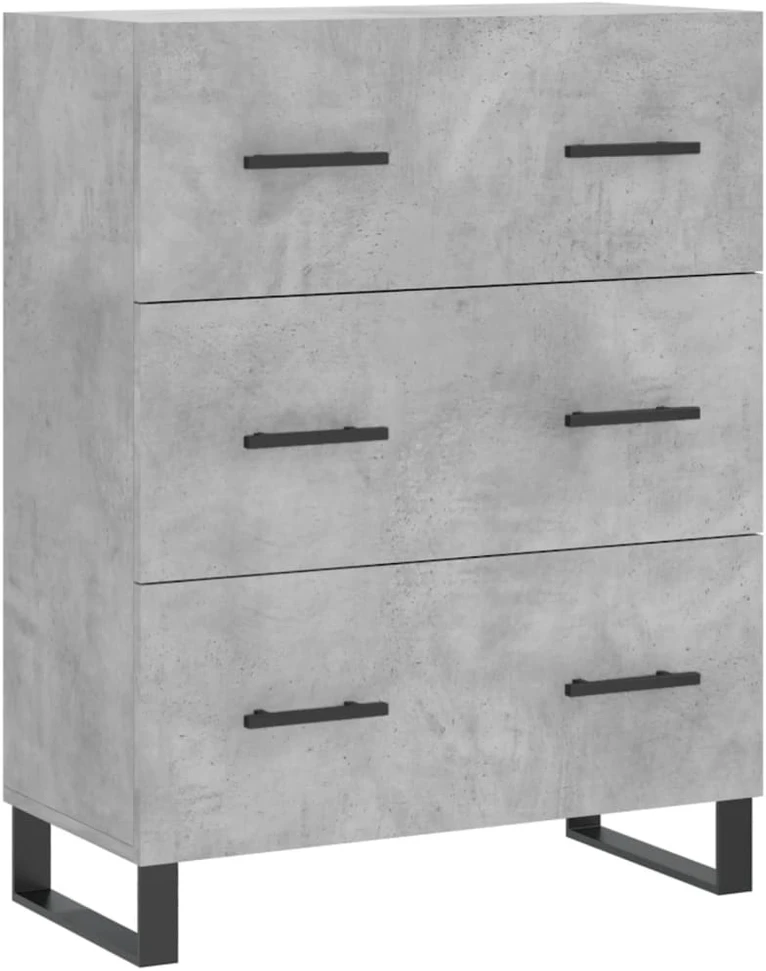 Komoda, betono pilkos spalvos, 69,5x34x180cm, apdirbta mediena