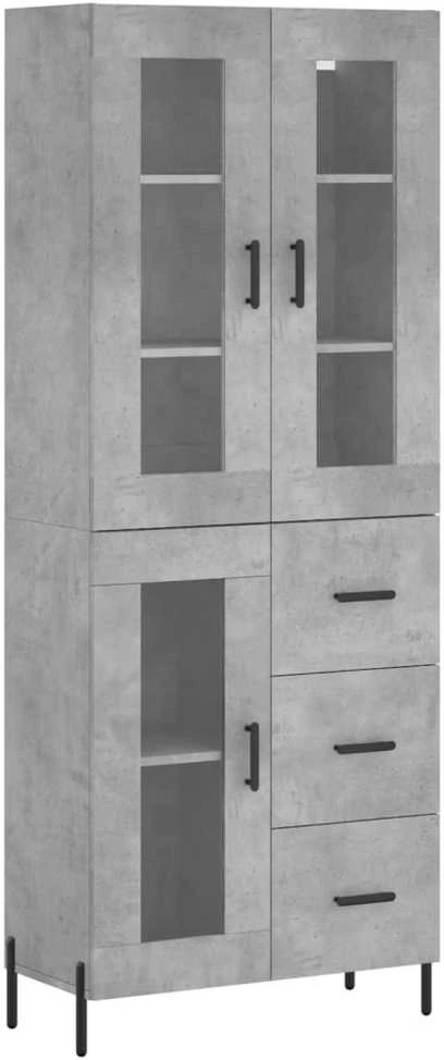 Komoda, betono pilkos spalvos, 69,5x34x180cm, apdirbta mediena