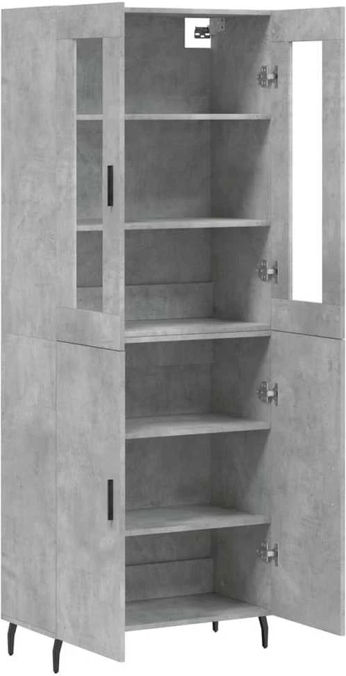 Komoda, betono pilkos spalvos, 69,5x34x180cm, apdirbta mediena