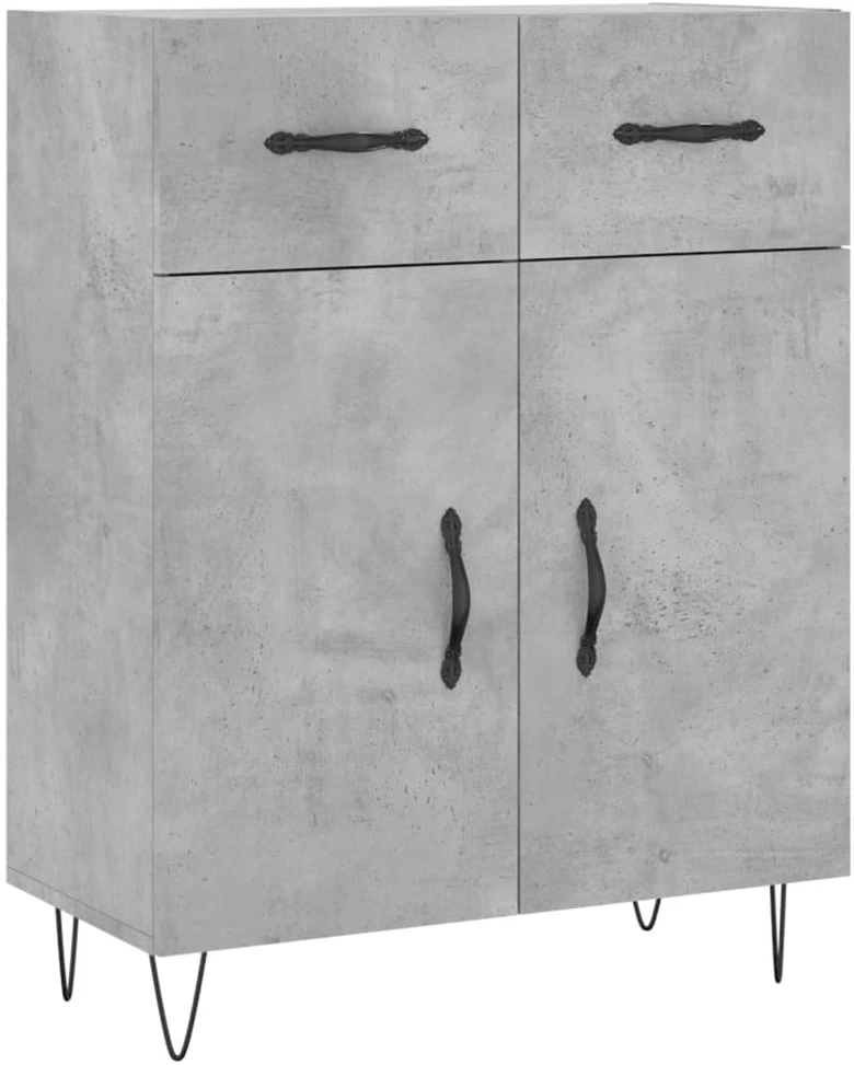 Komoda, betono pilkos spalvos, 69,5x34x180cm, apdirbta mediena