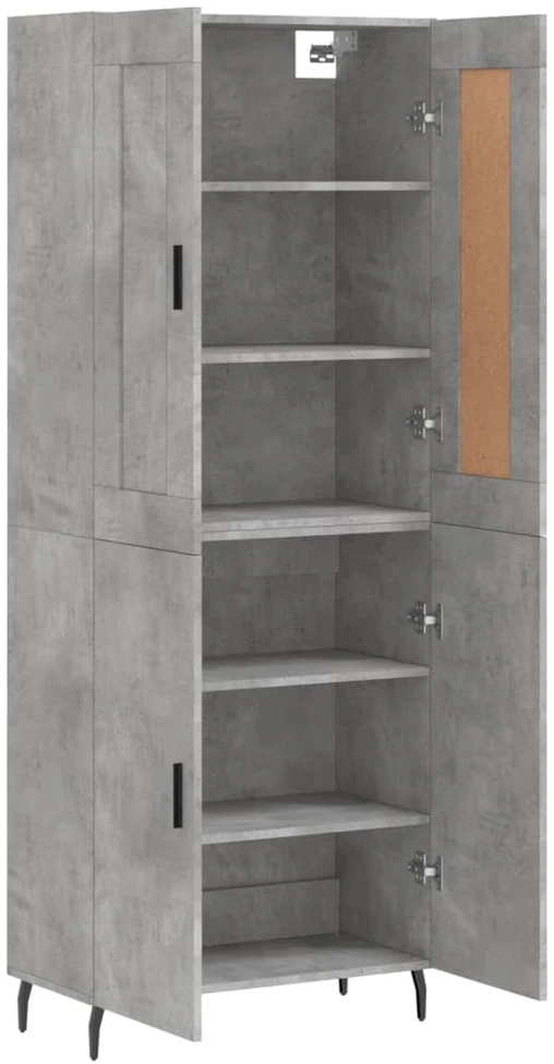 Komoda, betono pilkos spalvos, 69,5x34x180cm, apdirbta mediena