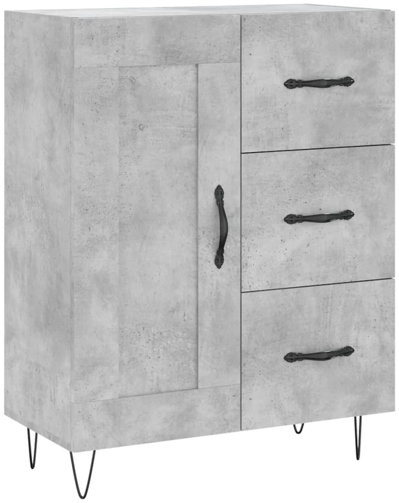 Komoda, betono pilkos spalvos, 69,5x34x180cm, apdirbta mediena
