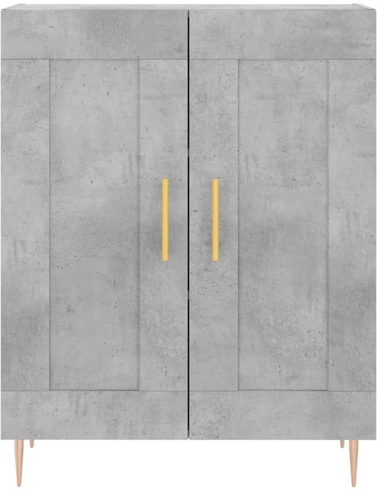 Komoda, betono pilkos spalvos, 69,5x34x180cm, apdirbta mediena
