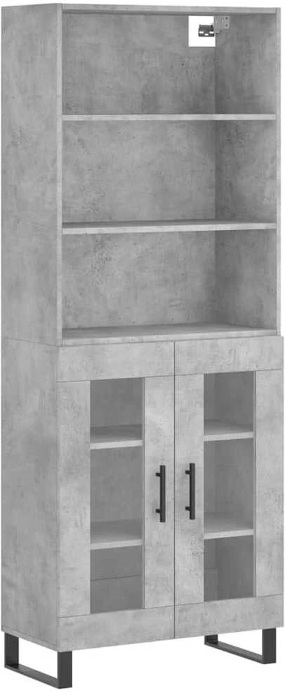 Komoda, betono pilkos spalvos, 69,5x34x180cm, apdirbta mediena