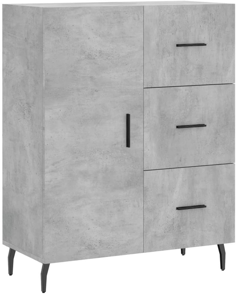 Komoda, betono pilkos spalvos, 69,5x34x180cm, apdirbta mediena