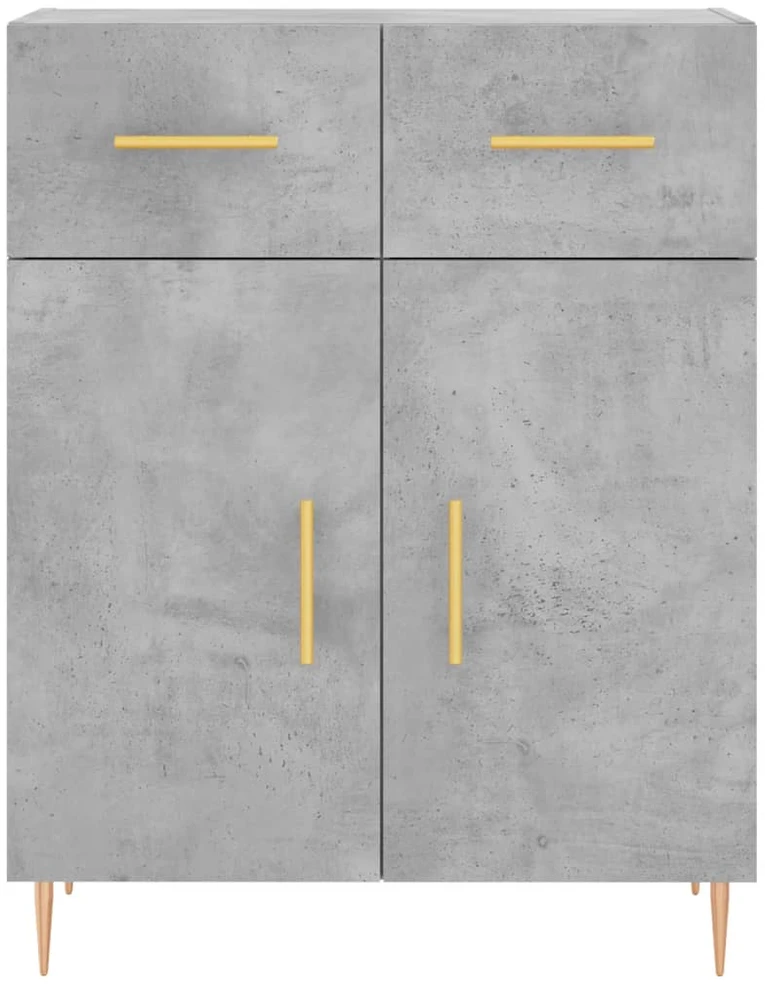 Komoda, betono pilkos spalvos, 69,5x34x180cm, apdirbta mediena
