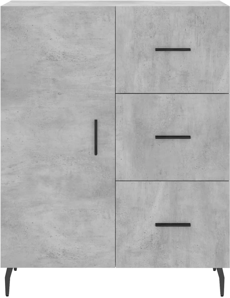 Komoda, betono pilkos spalvos, 69,5x34x180cm, apdirbta mediena