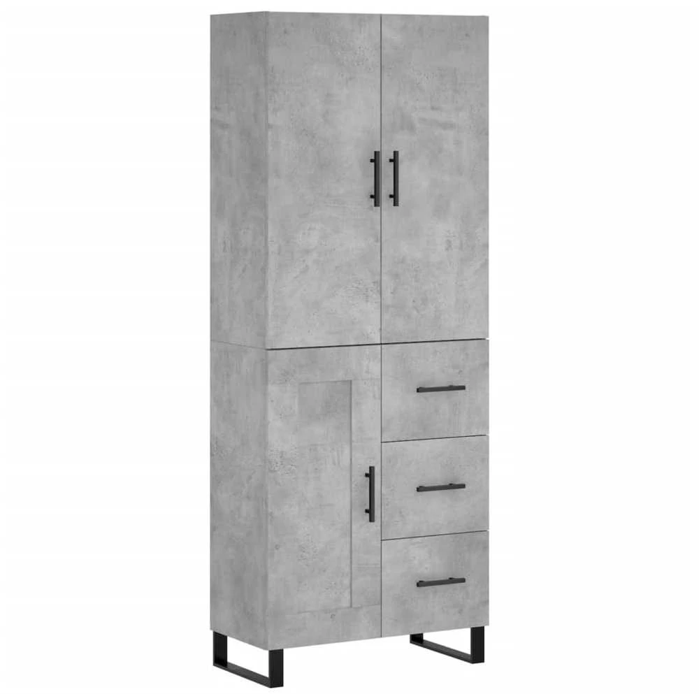 Komoda, betono pilkos spalvos, 69,5x34x180cm, apdirbta mediena