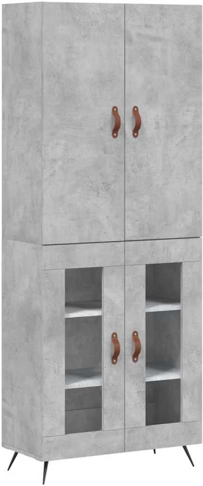 Komoda, betono pilkos spalvos, 69,5x34x180cm, apdirbta mediena