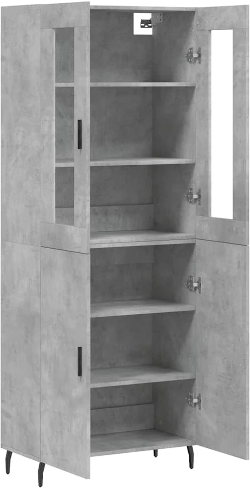 Komoda, betono pilkos spalvos, 69,5x34x180cm, apdirbta mediena
