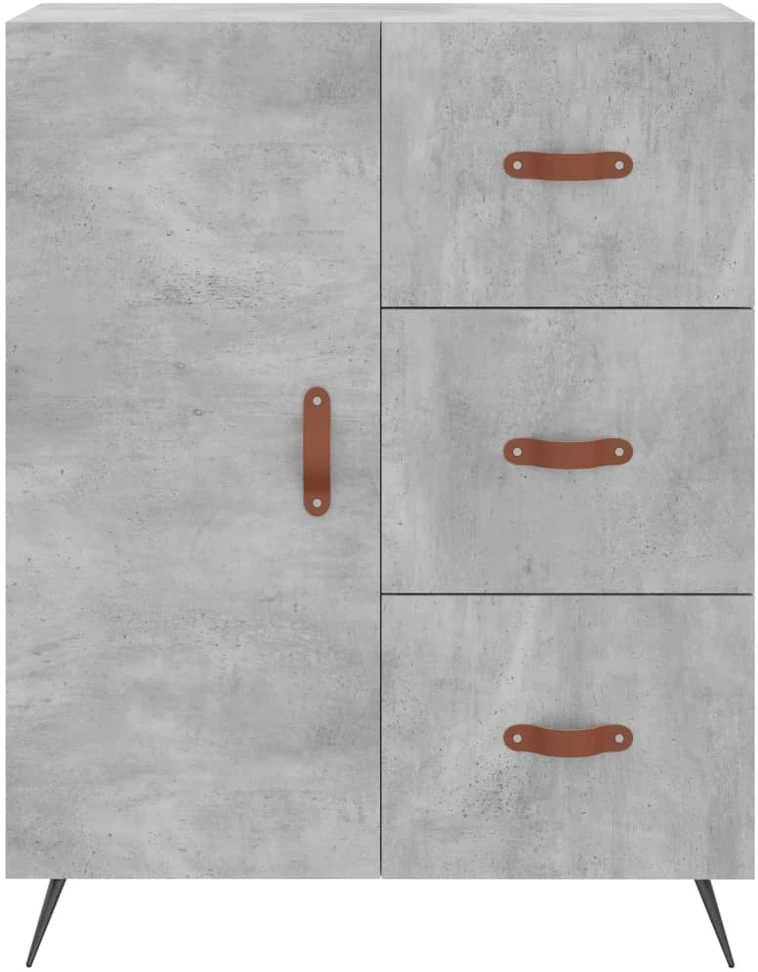 Komoda, betono pilkos spalvos, 69,5x34x180cm, apdirbta mediena
