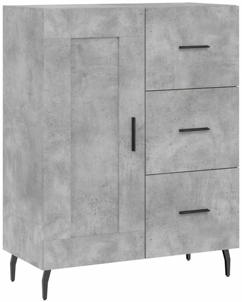 Komoda, betono pilkos spalvos, 69,5x34x180cm, apdirbta mediena