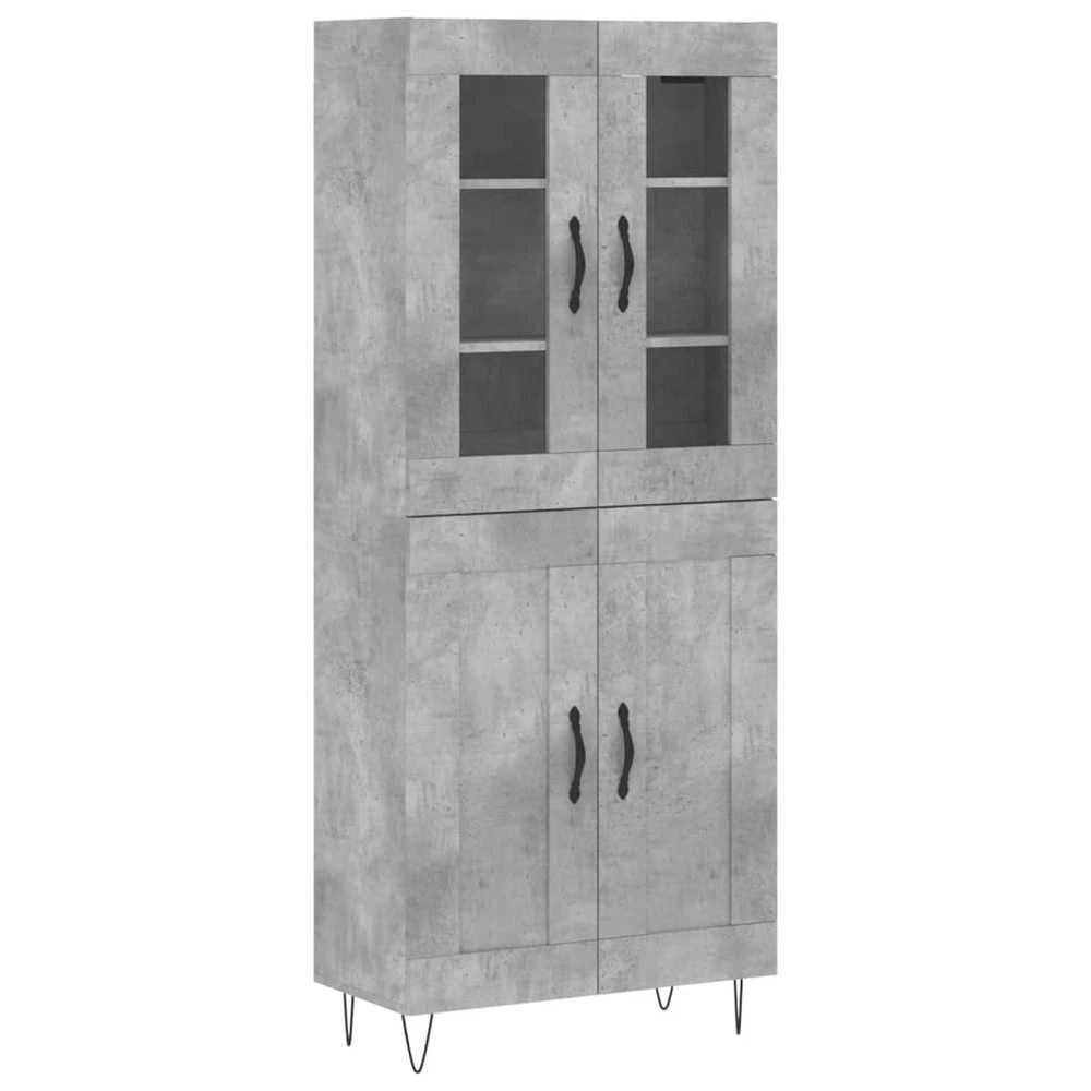 Komoda, betono pilkos spalvos, 69,5x34x180cm, apdirbta mediena