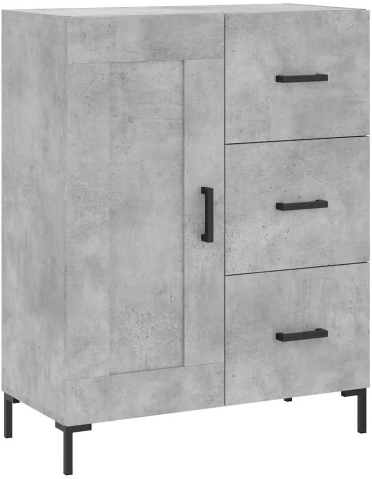 Komoda, betono pilkos spalvos, 69,5x34x180cm, apdirbta mediena