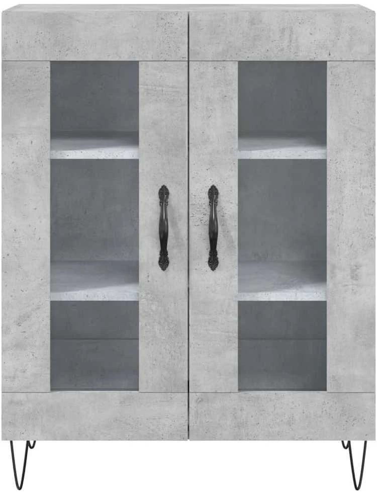 Komoda, betono pilkos spalvos, 69,5x34x180cm, apdirbta mediena