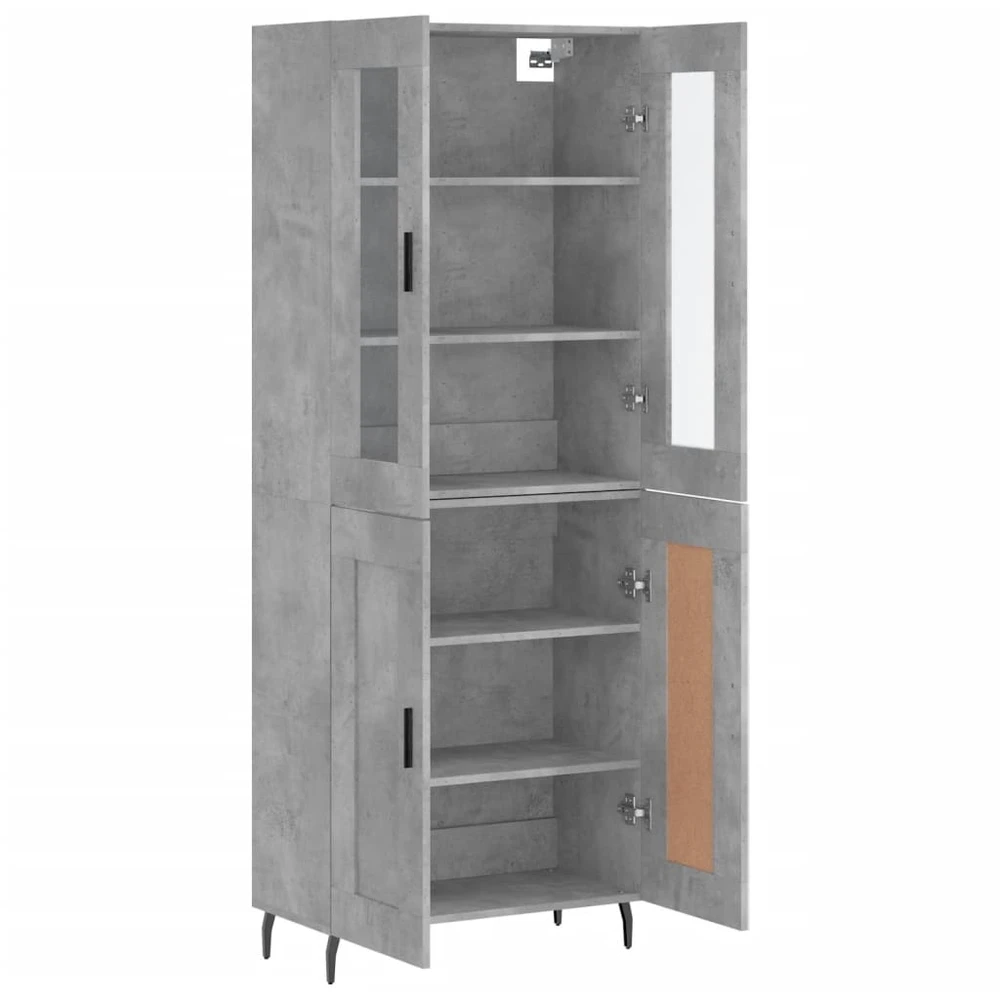 Komoda, betono pilkos spalvos, 69,5x34x180cm, apdirbta mediena