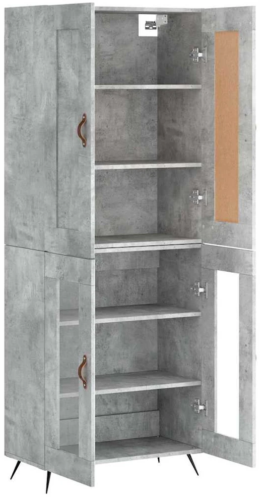 Komoda, betono pilkos spalvos, 69,5x34x180cm, apdirbta mediena