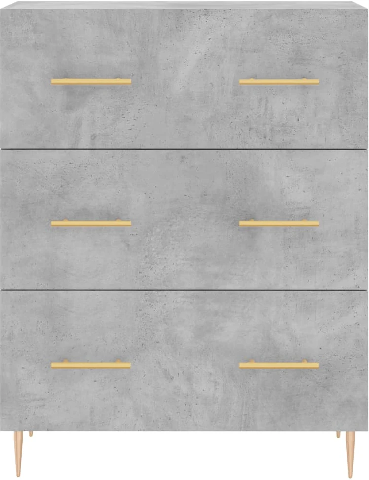 Komoda, betono pilkos spalvos, 69,5x34x180cm, apdirbta mediena
