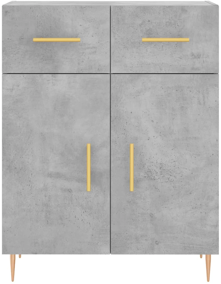 Komoda, betono pilkos spalvos, 69,5x34x180cm, apdirbta mediena