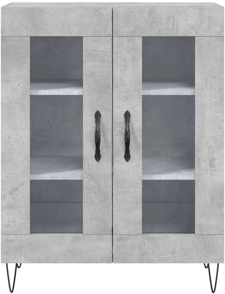 Komoda, betono pilkos spalvos, 69,5x34x180cm, apdirbta mediena