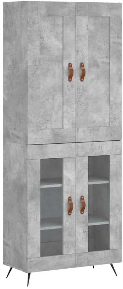 Komoda, betono pilkos spalvos, 69,5x34x180cm, apdirbta mediena