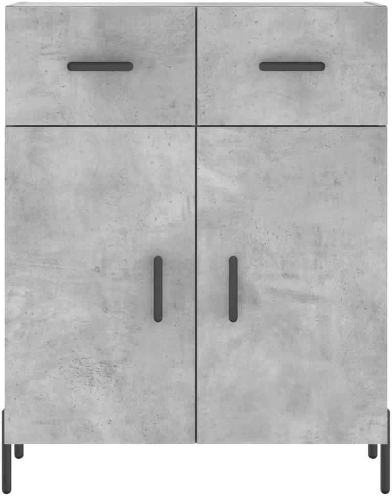 Komoda, betono pilkos spalvos, 69,5x34x180cm, apdirbta mediena