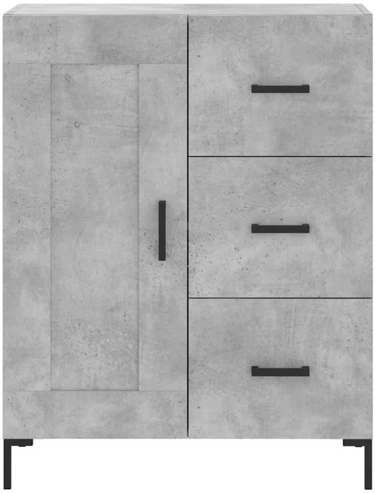 Komoda, betono pilkos spalvos, 69,5x34x180cm, apdirbta mediena