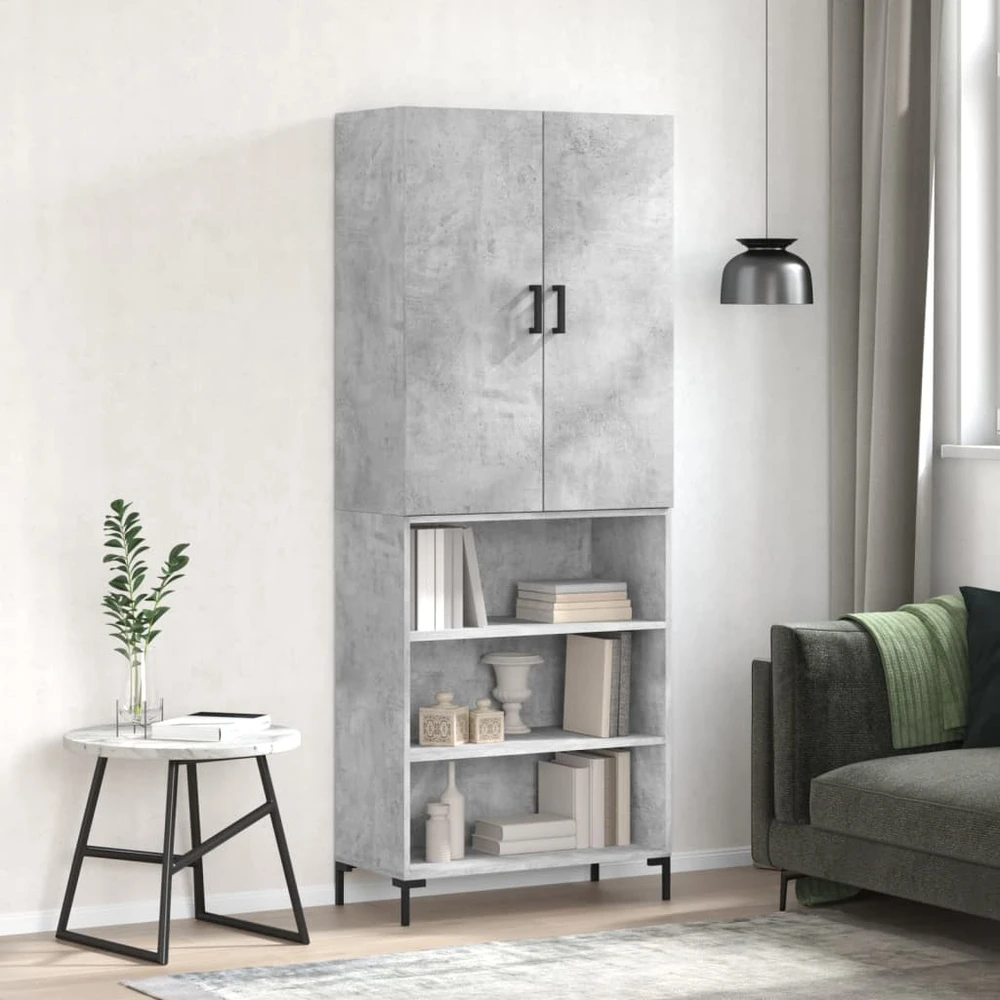 Komoda, betono pilkos spalvos, 69,5x34x180cm, apdirbta mediena