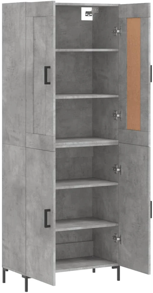 Komoda, betono pilkos spalvos, 69,5x34x180cm, apdirbta mediena