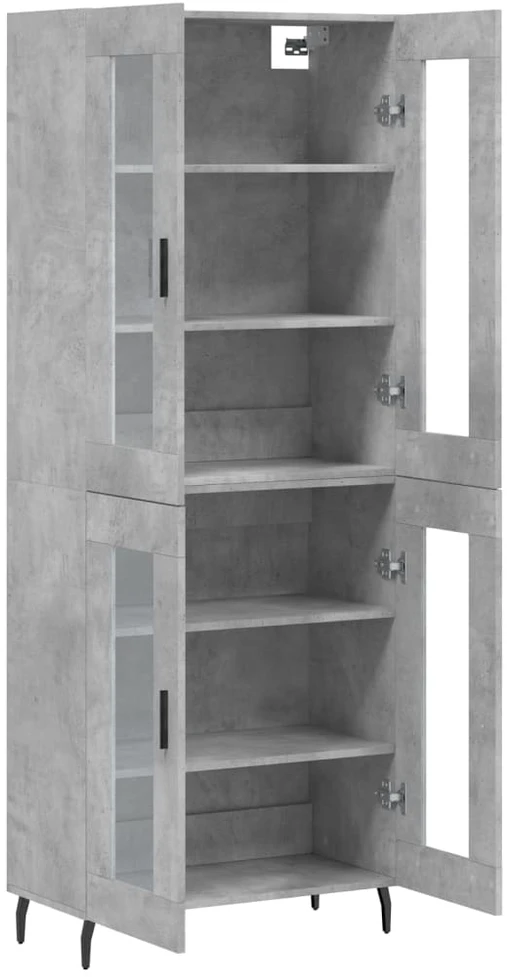 Komoda, betono pilkos spalvos, 69,5x34x180cm, apdirbta mediena