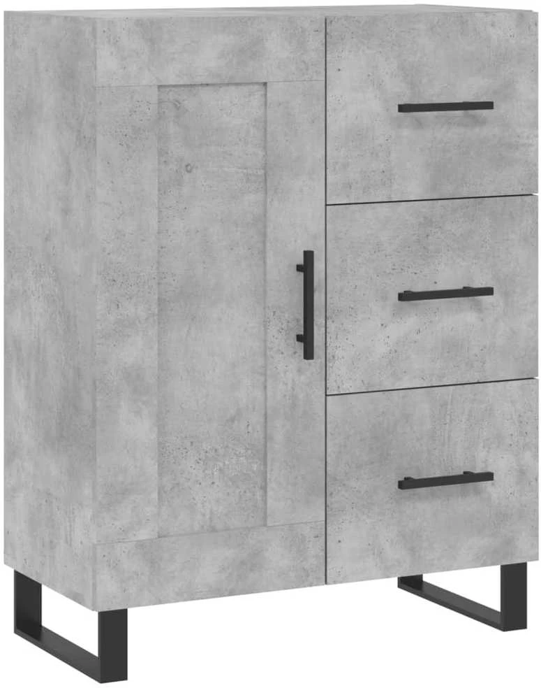 Komoda, betono pilkos spalvos, 69,5x34x180cm, apdirbta mediena