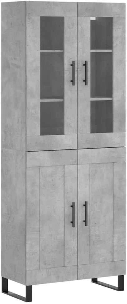 Komoda, betono pilkos spalvos, 69,5x34x180cm, apdirbta mediena