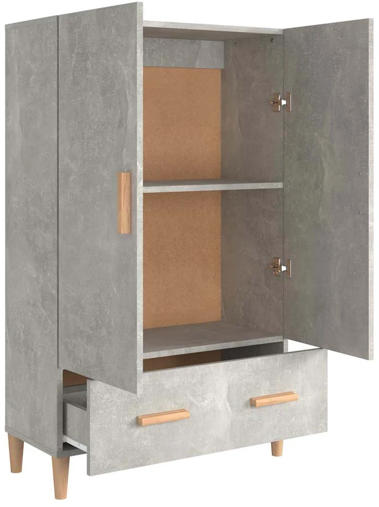 Komoda, betono pilkos spalvos, 70x31x115cm, apdirbta mediena