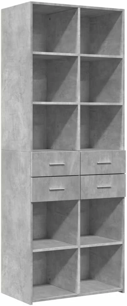 Komoda, betono pilkos spalvos, 70x42,5x185cm, apdirbta mediena