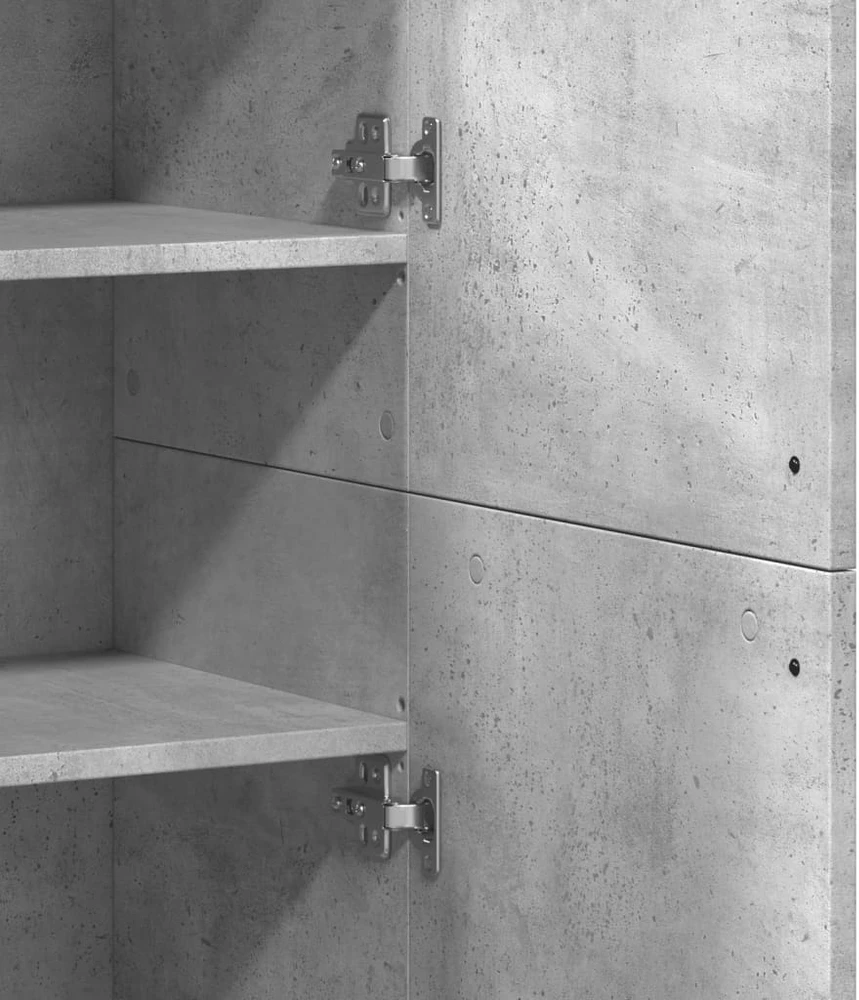 Komoda, betono pilkos spalvos, 80x35x180cm, apdirbta mediena