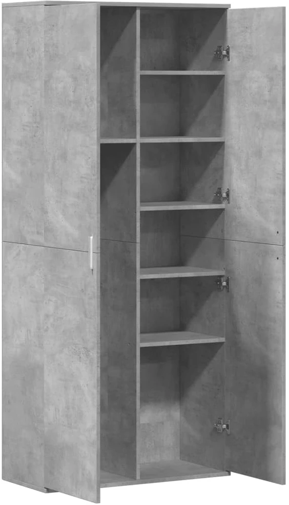 Komoda, betono pilkos spalvos, 80x35x180cm, apdirbta mediena