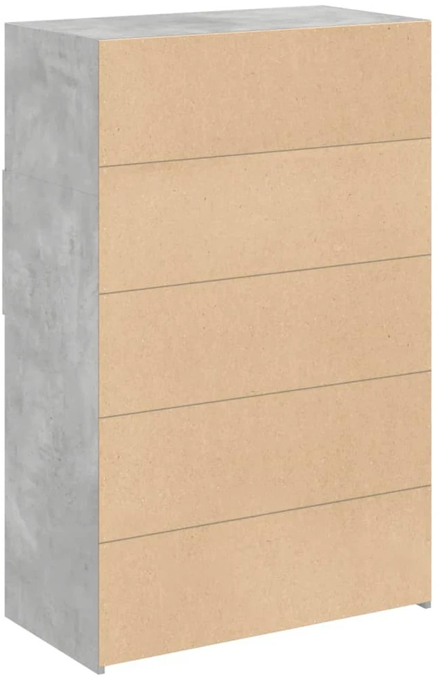 Komoda, betono pilkos spalvos, 80x42,5x124cm, apdirbta mediena