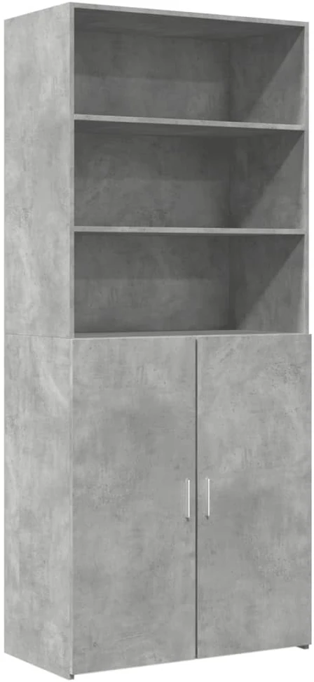 Komoda, betono pilkos spalvos, 80x42,5x185cm, apdirbta mediena