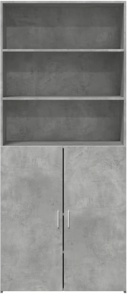 Komoda, betono pilkos spalvos, 80x42,5x185cm, apdirbta mediena
