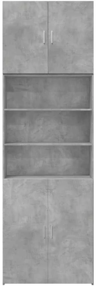 Komoda, betono pilkos spalvos, 80x42,5x249cm, apdirbta mediena