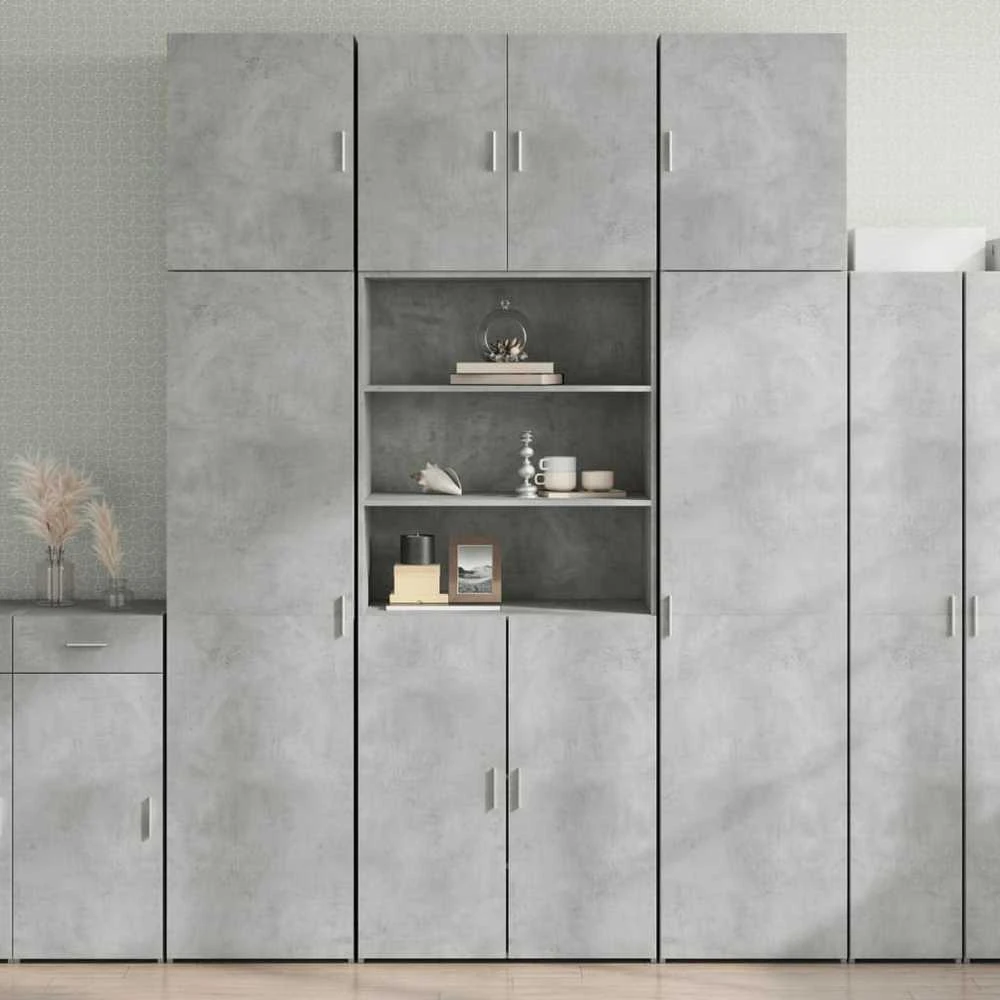 Komoda, betono pilkos spalvos, 80x42,5x249cm, apdirbta mediena