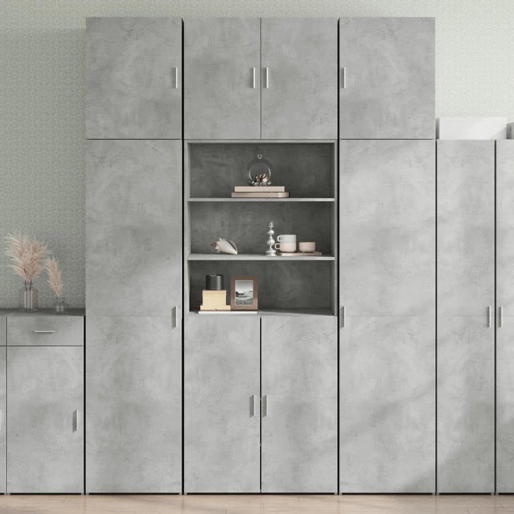 Komoda, betono pilkos spalvos, 80x42,5x249cm, apdirbta mediena