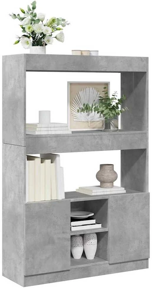 Komoda, betono pilkos spalvos, 92x33x140cm, apdirbta mediena