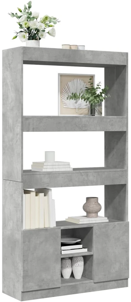 Komoda, betono pilkos spalvos, 92x33x180cm, apdirbta mediena