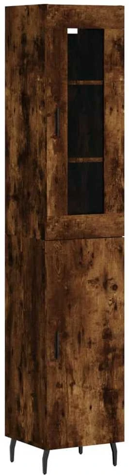 Komoda, dūminio ąžuolo spalvos, 34,5x34x180cm, apdirbta mediena