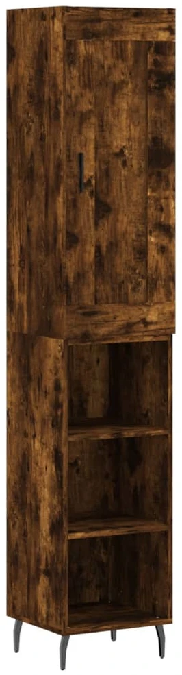 Komoda, dūminio ąžuolo spalvos, 34,5x34x180cm, apdirbta mediena