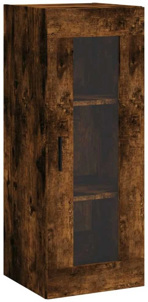 Komoda, dūminio ąžuolo spalvos, 34,5x34x180cm, apdirbta mediena