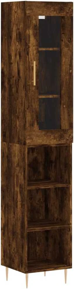 Komoda, dūminio ąžuolo spalvos, 34,5x34x180cm, apdirbta mediena