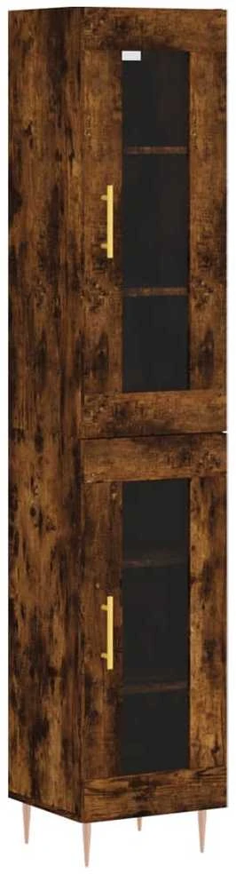 Komoda, dūminio ąžuolo spalvos, 34,5x34x180cm, apdirbta mediena